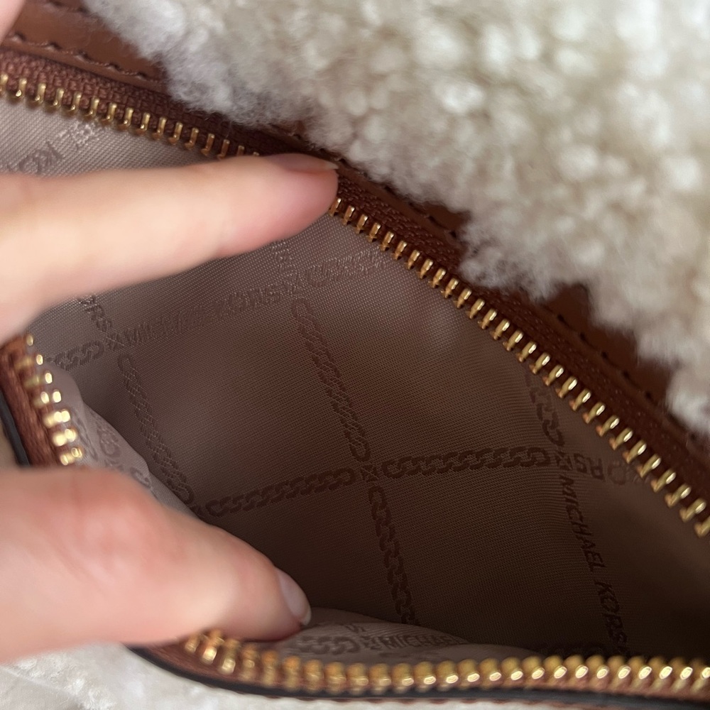 Michael Kors Cream Sherpa Crossbody Bag - Picture 10 of 11